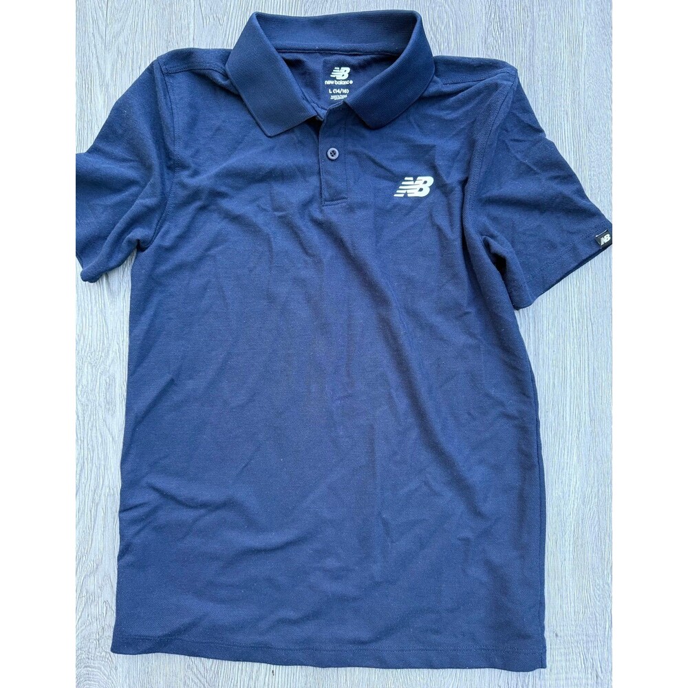 New Balance Boys Polo Shirt – Navy Blue, Size Large (14/16)